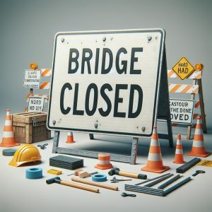 Closed Bridge Construction Sign