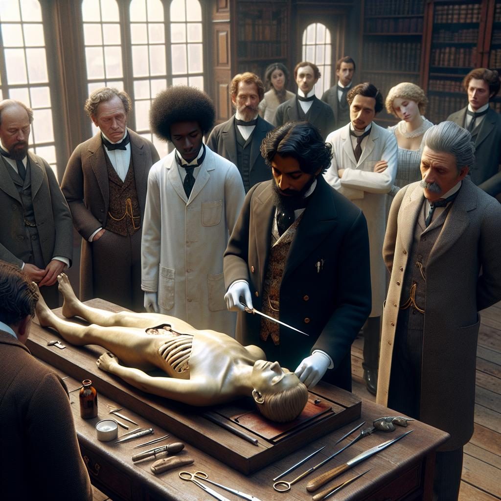 19th-century embalming demonstration