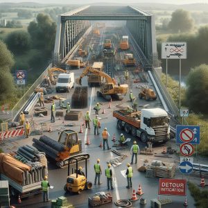 Bridge construction on closed road