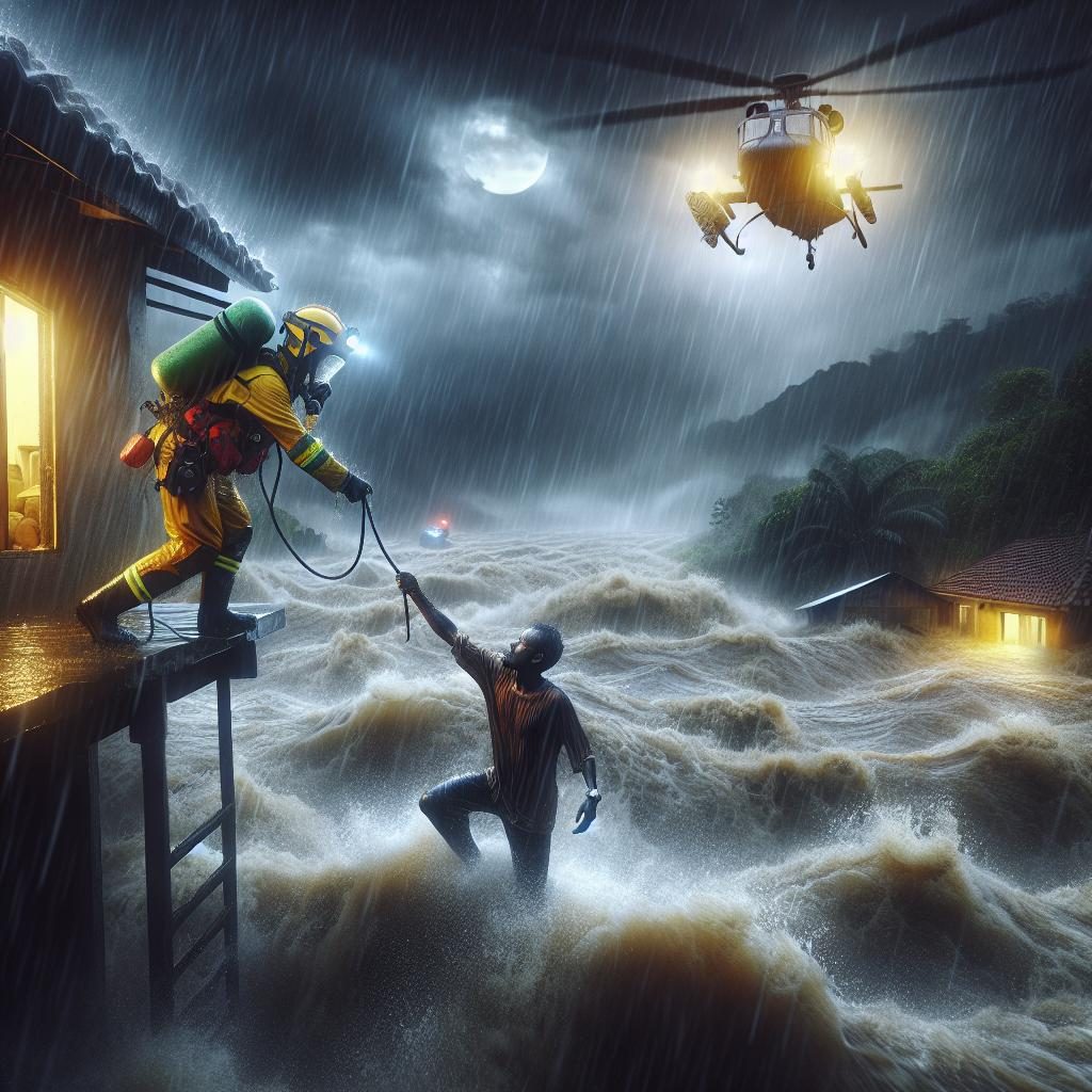 Flash flood rescue operation