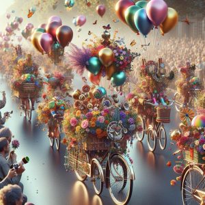 Decorated bicycles at parade