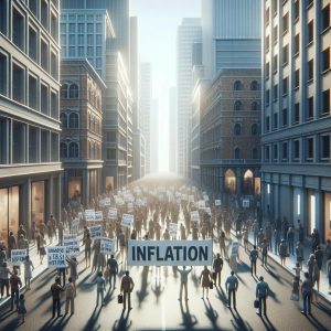 Inflation protest illustration concept