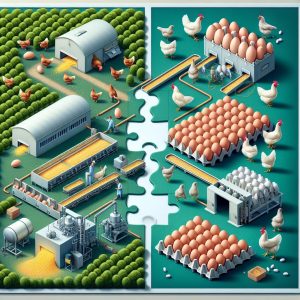 Egg production merger illustration