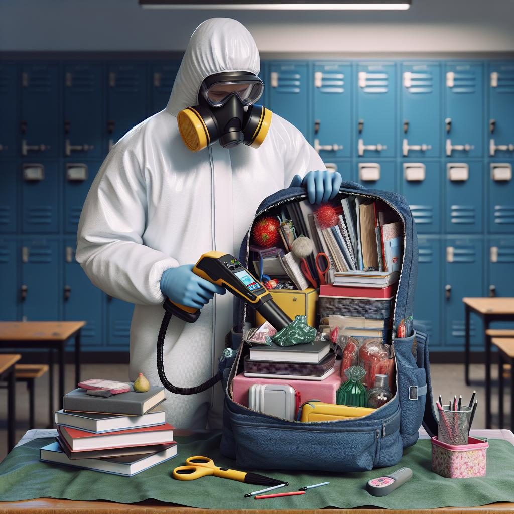 School bag hazardous materials inspection