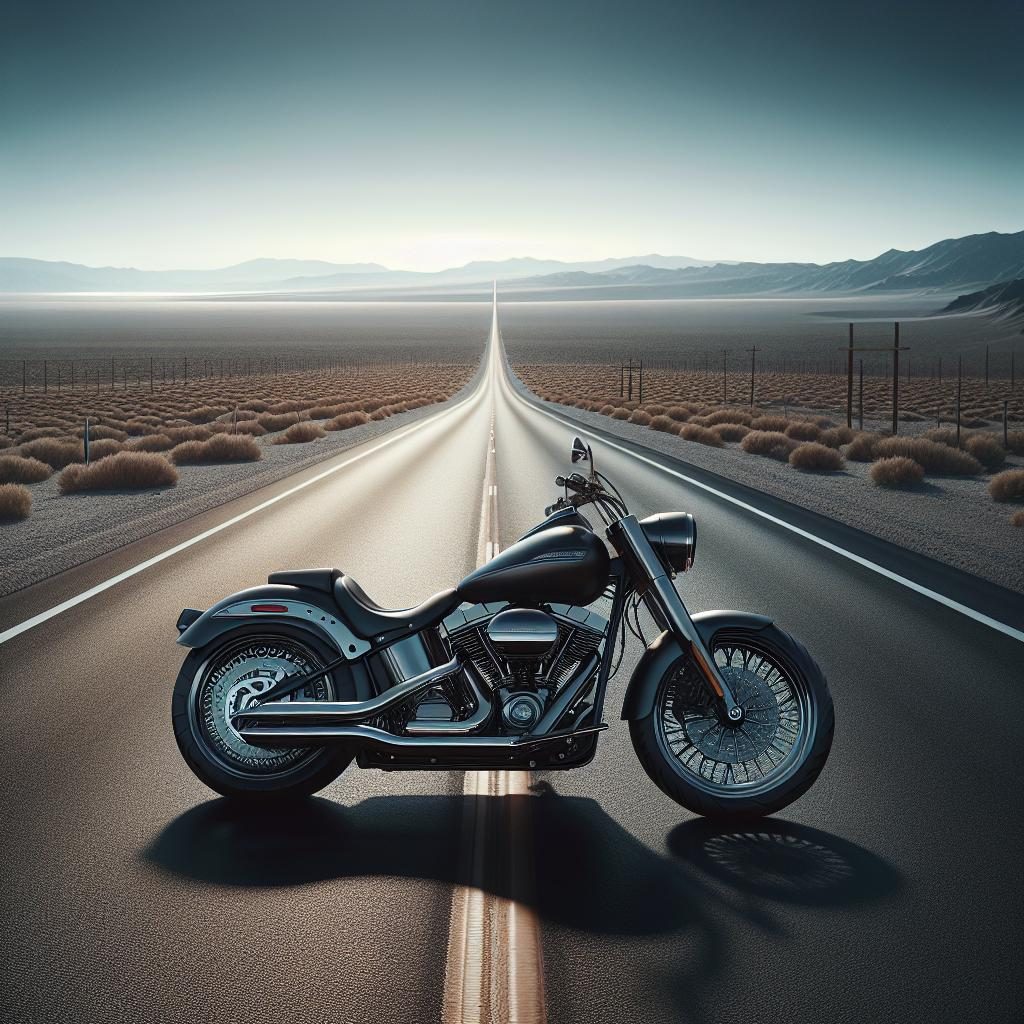 Motorcycle on empty road