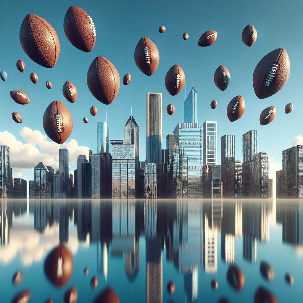 City Skyline with Footballs