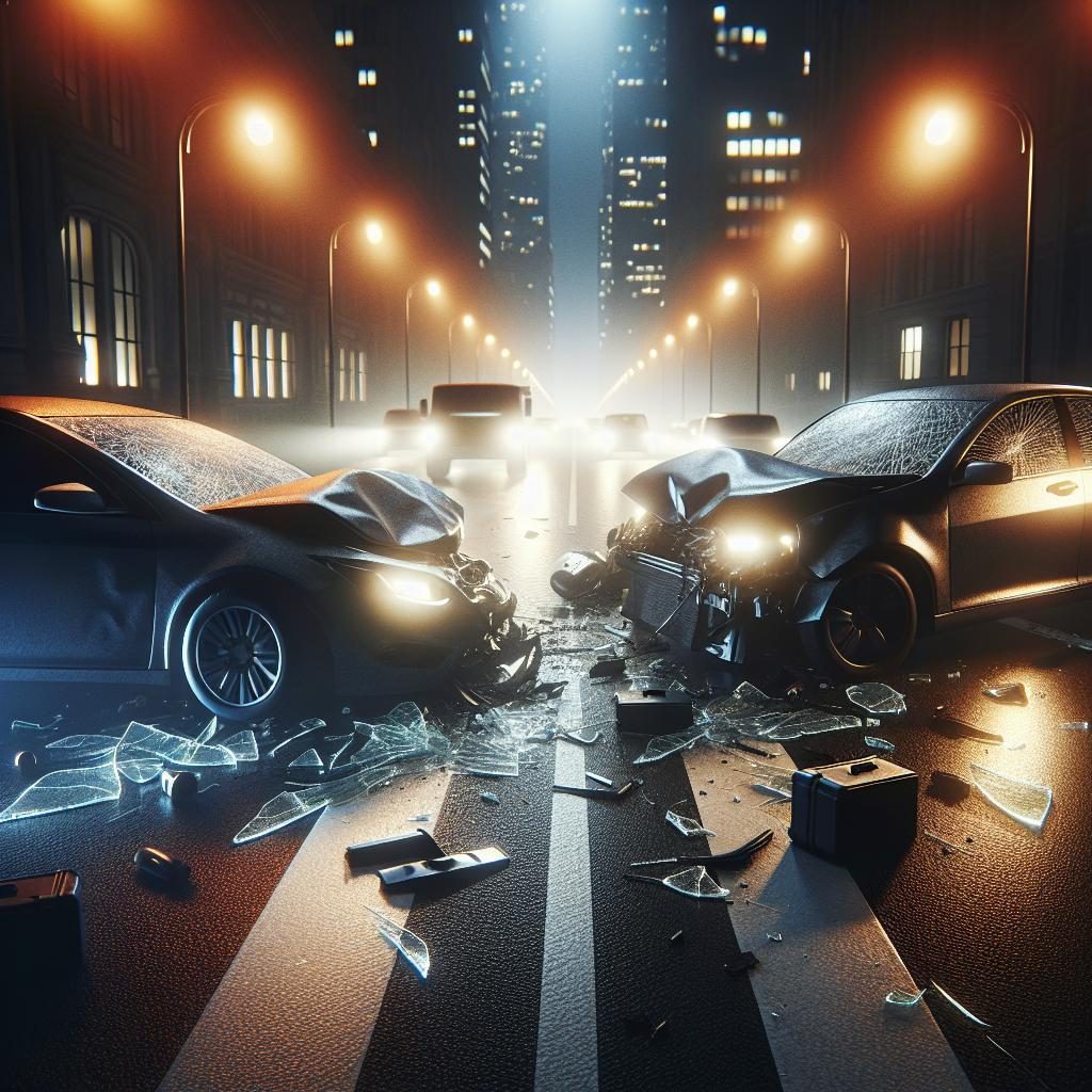 Car accident at night