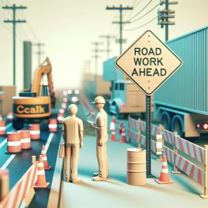 Roadwork Ahead Sign