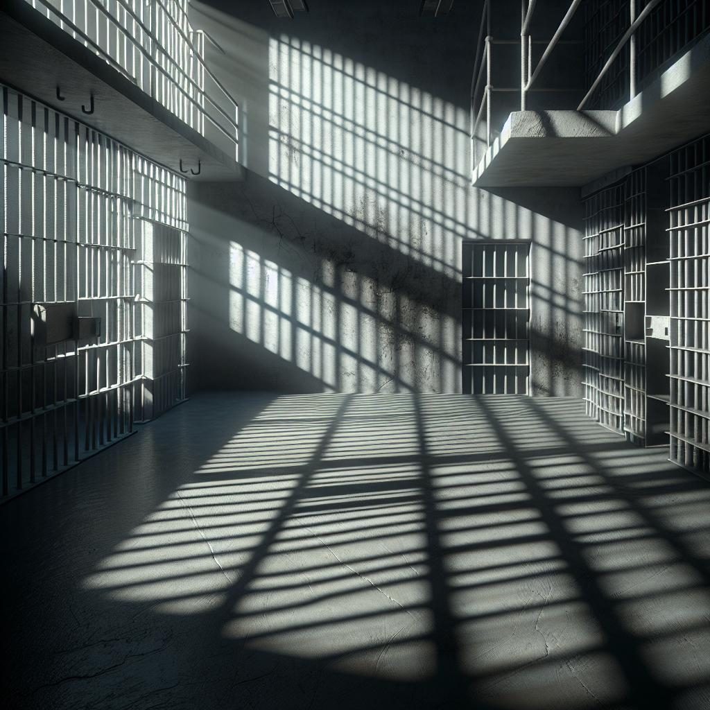 Prison cell shadows