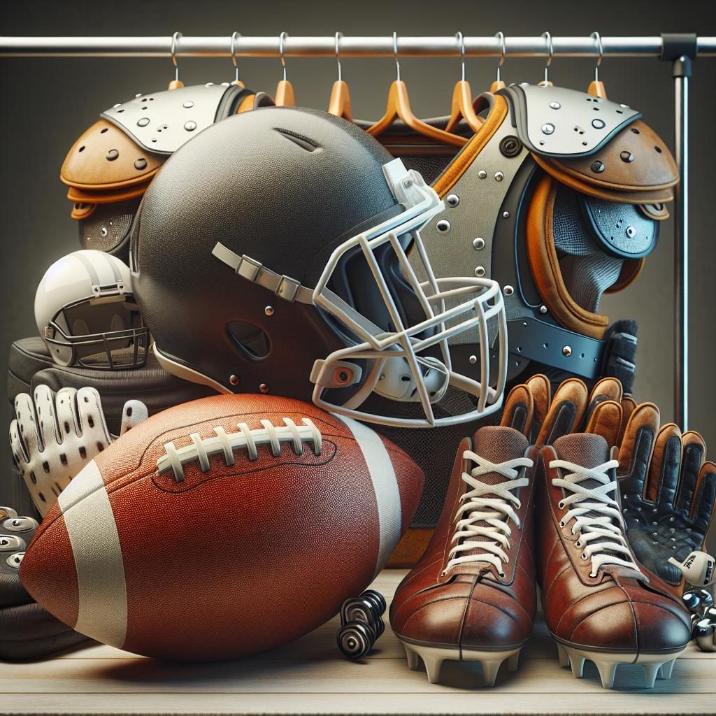 "Football Equipment Display"