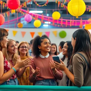 Local influencers engaging with the community at an event.