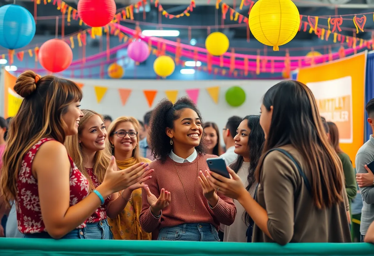 Local influencers engaging with the community at an event.