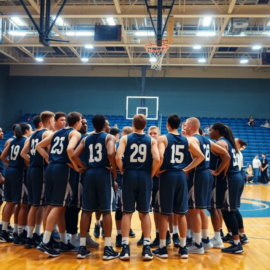 Newberry College basketball team in action