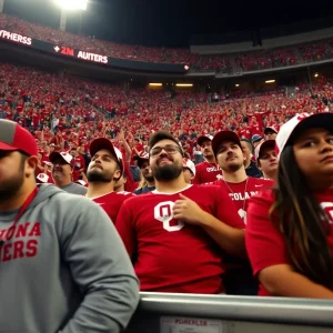 Oklahoma Sooners fans showing disappointment after a game