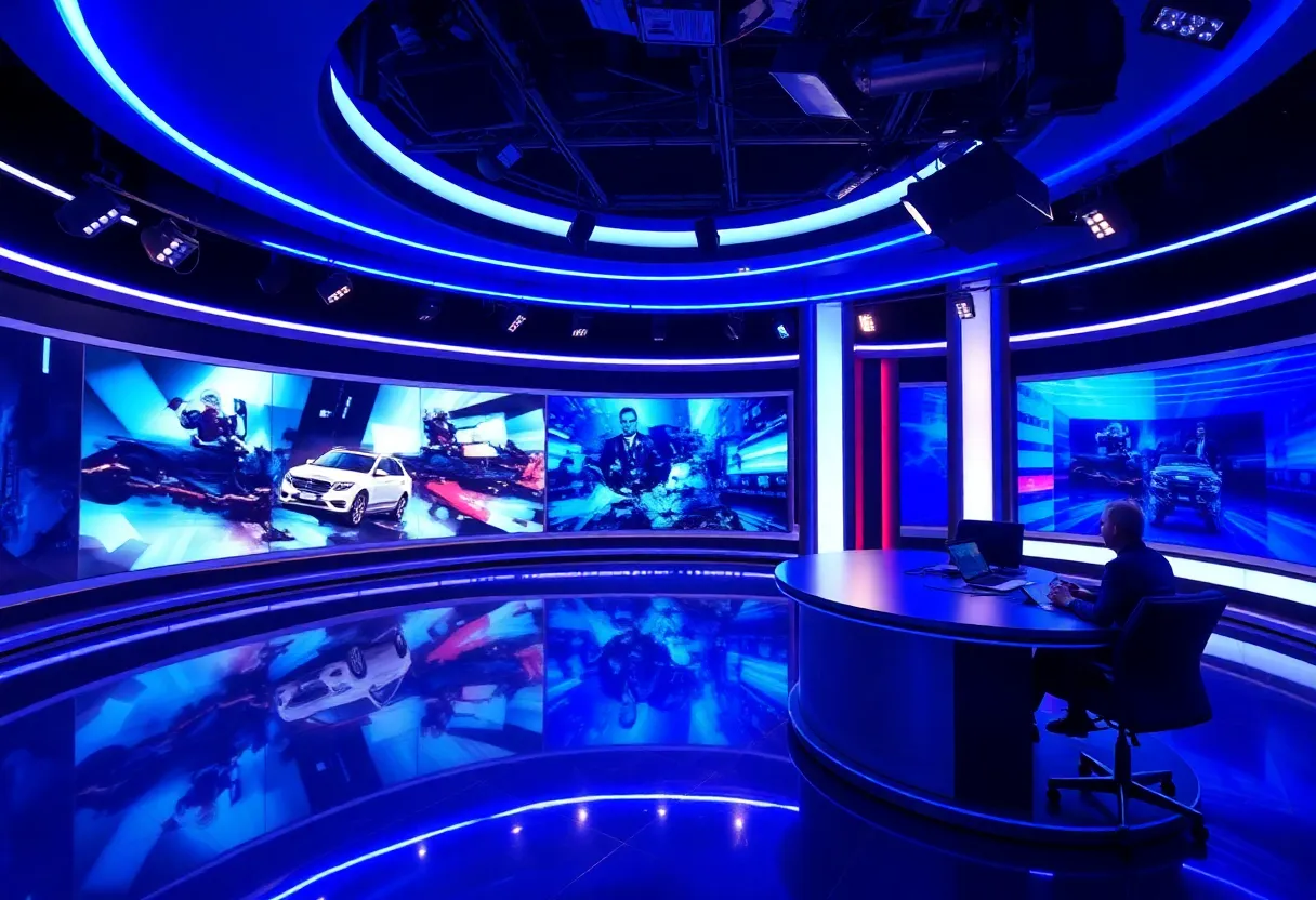 Redesigned CBS Evening News studio with LED technology