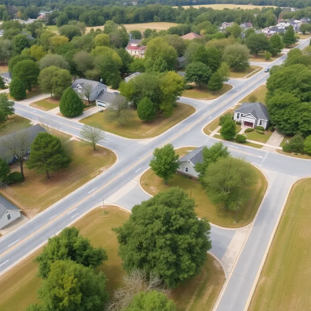 Community landscape in Chapin, South Carolina