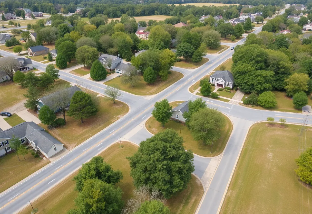 Community landscape in Chapin, South Carolina