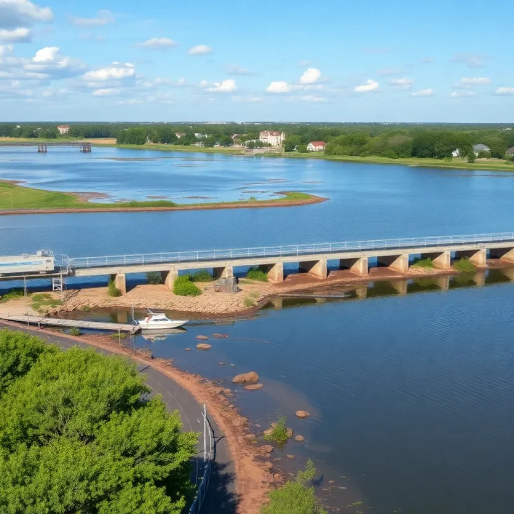 Water infrastructure in Chapin overlooking Lake Murray