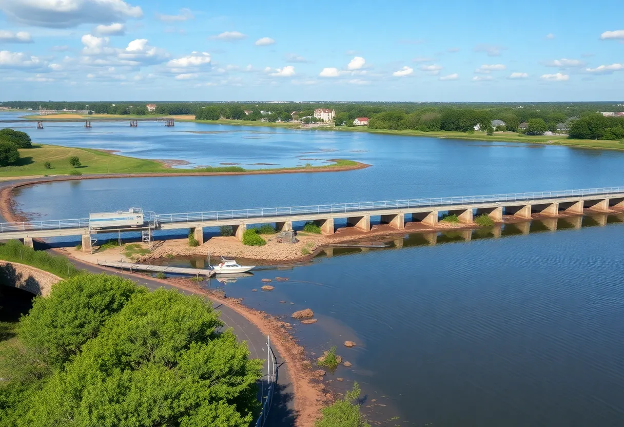 Water infrastructure in Chapin overlooking Lake Murray