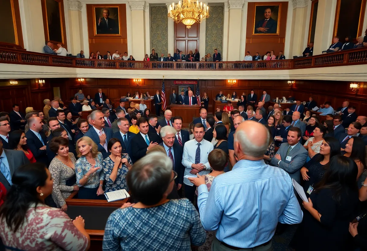 Crowd gathered at Columbia Statehouse during energy address