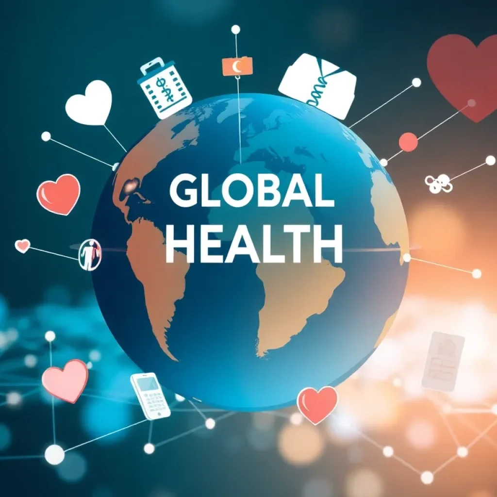 Illustration of global health initiatives and international cooperation