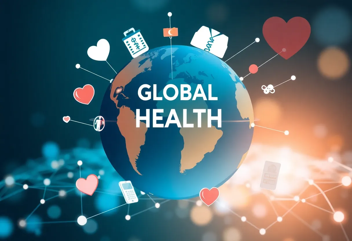 Illustration of global health initiatives and international cooperation