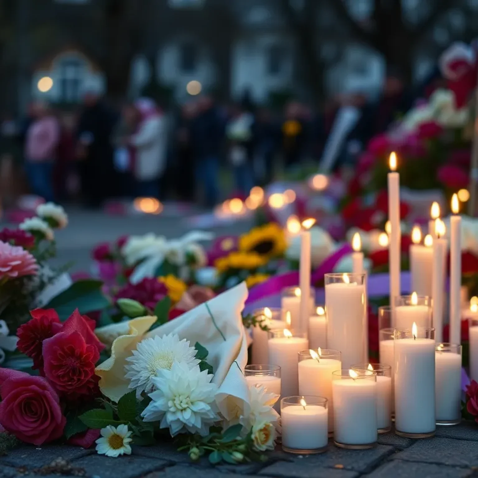 Vigils and flowers left in memory of MyAngel Walker in the community