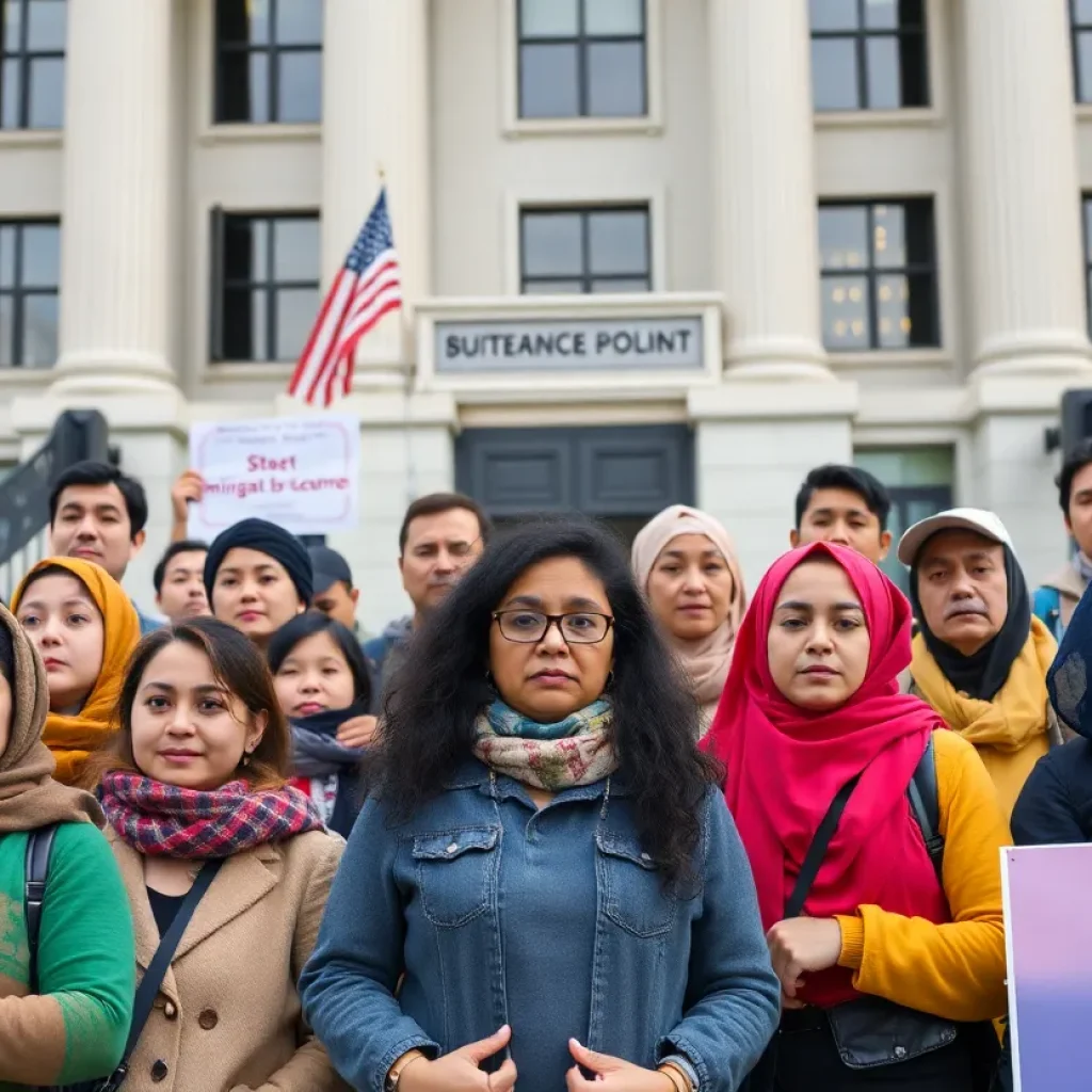 Community members expressing concern over new deportation policies.