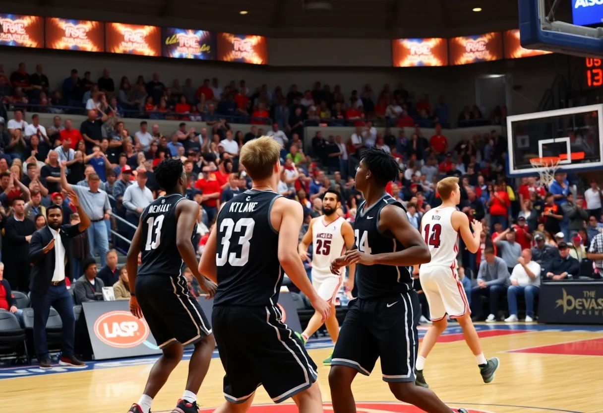 Newberry Academy players celebrating a basketball victory