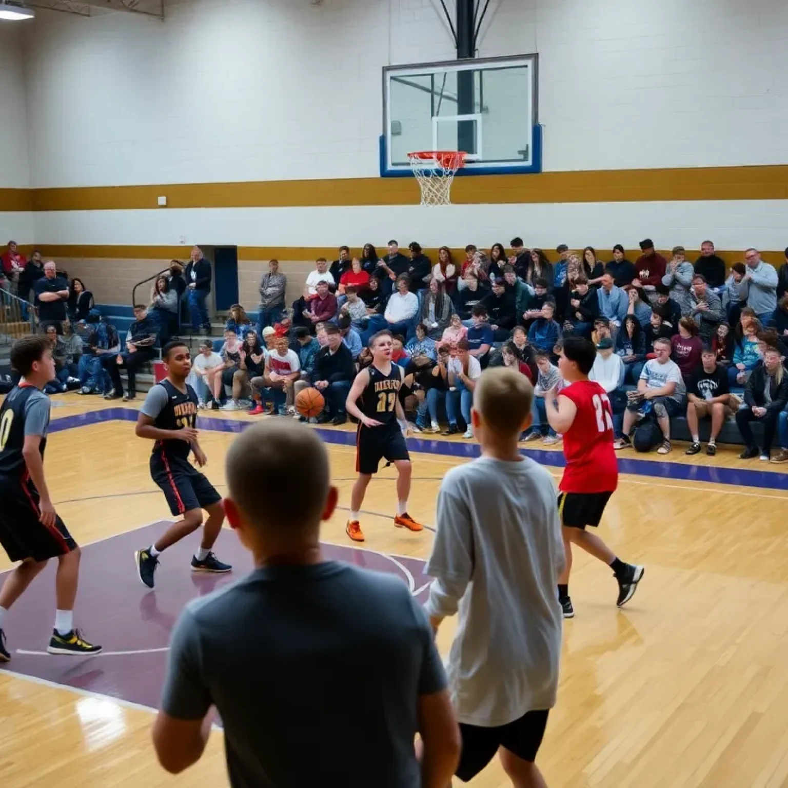 High school basketball teams competing during a thrilling match in Newberry.