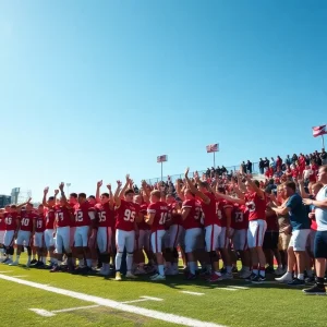 Newberry High School football team celebrating their achievements on the field.