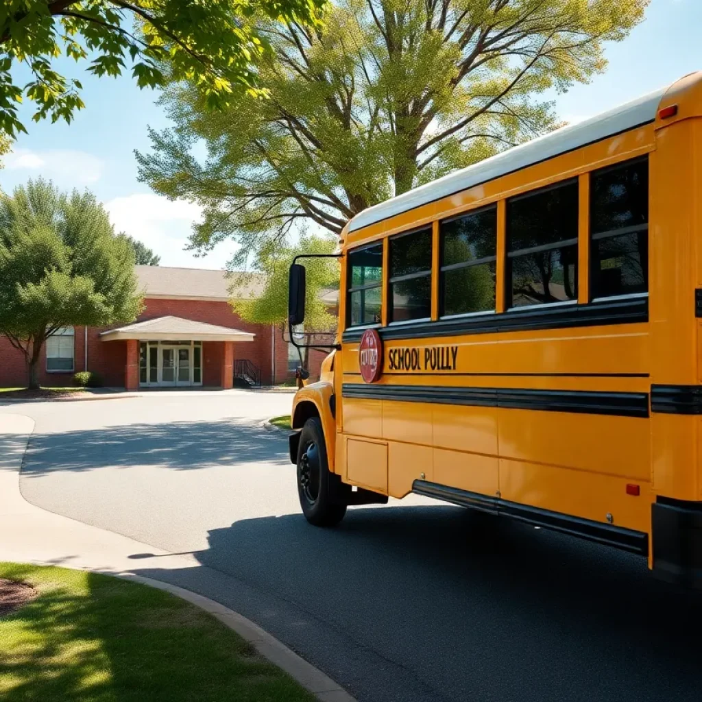 School bus in a safe environment after an incident in Newberry County.