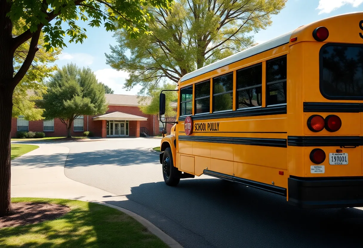 School bus in a safe environment after an incident in Newberry County.