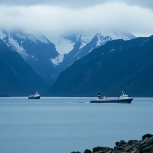 The location of the tragic Bering Air plane crash off the coast of Alaska.