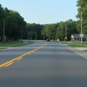 A quiet road in Chapin SC reflecting on community safety