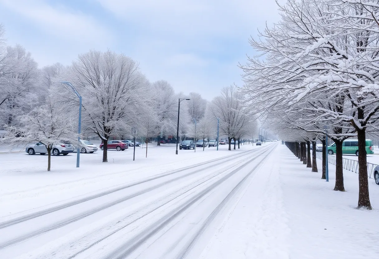 A wintry scene in Columbia, SC