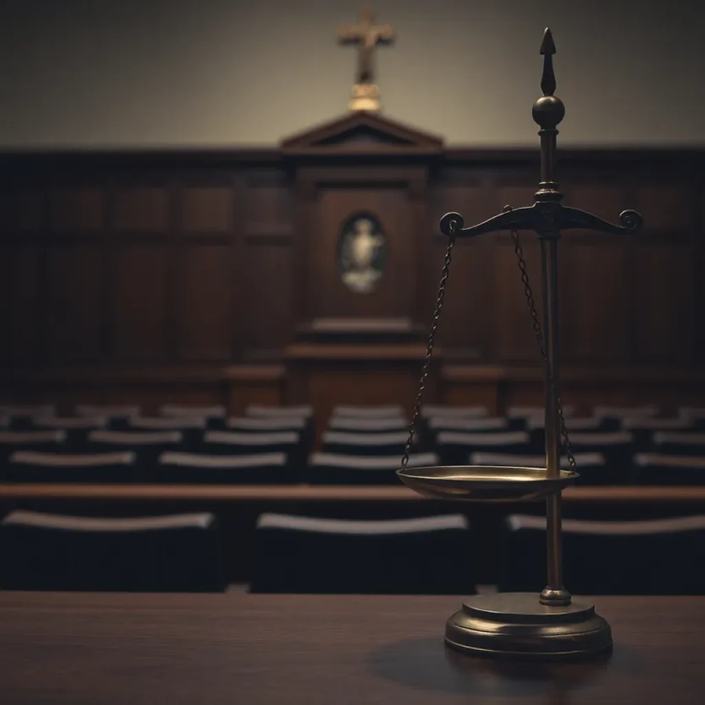 Courtroom Scene Reflecting Justice