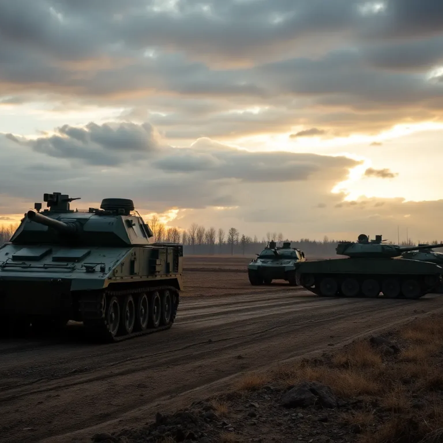 Military scene depicting the Kursk region conflict