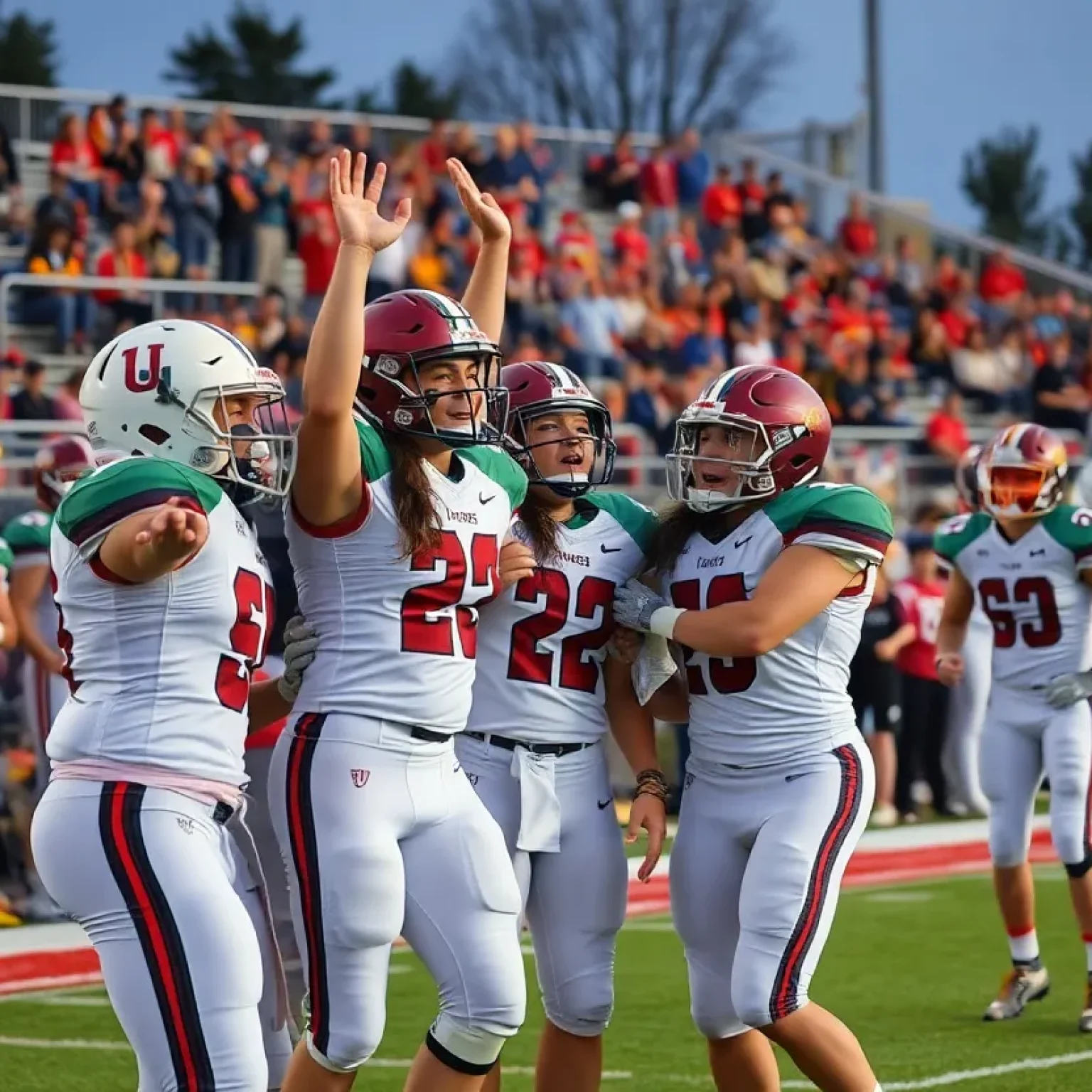 Lakeside High athletes celebrating during a game