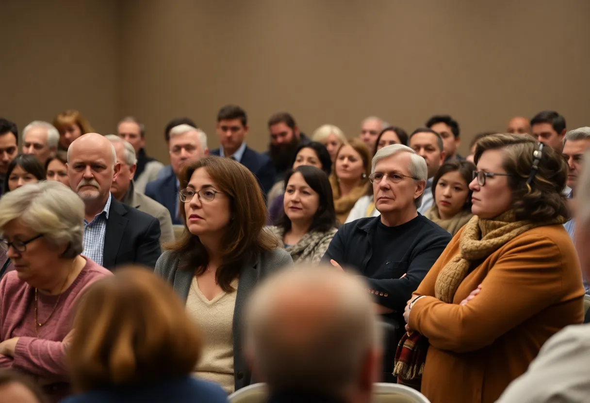 Citizens at town hall discussing Medicaid funding cuts