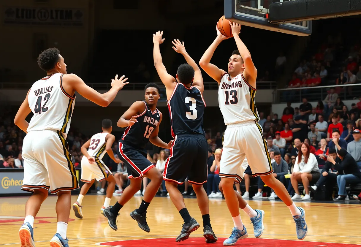 Mid-Carolina Rebels in action during a basketball game.