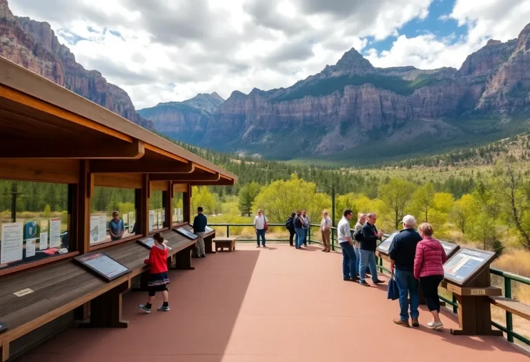 Desert landscape of a national park showing few visitors and closed visitor centers