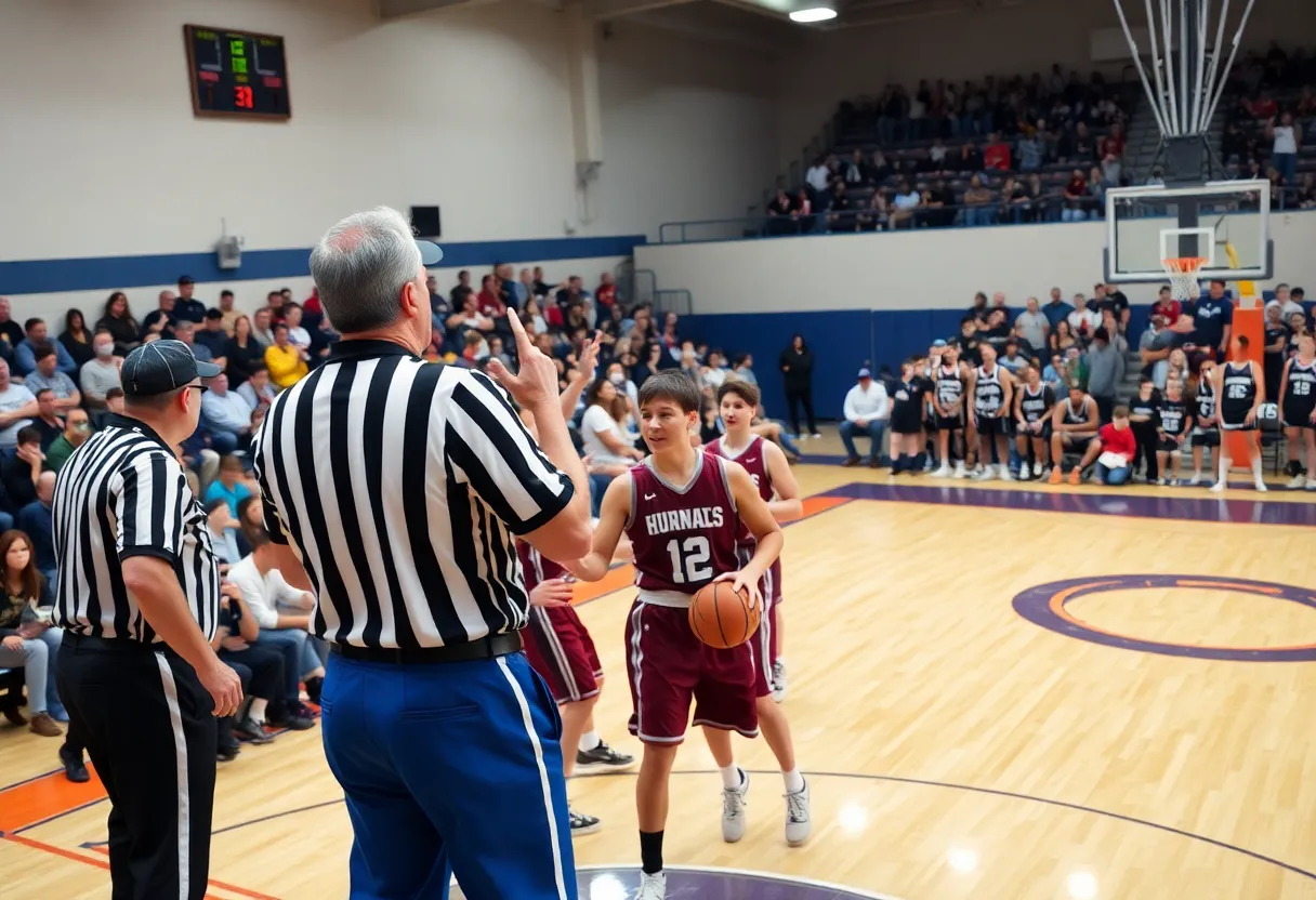 Newberry Academy Eagles basketball game during playoffs