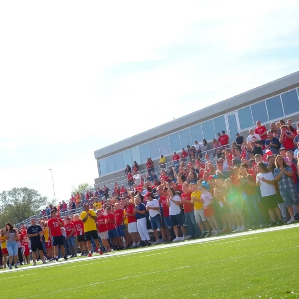 Vibrant athletic event at Newberry College with cheering fans.