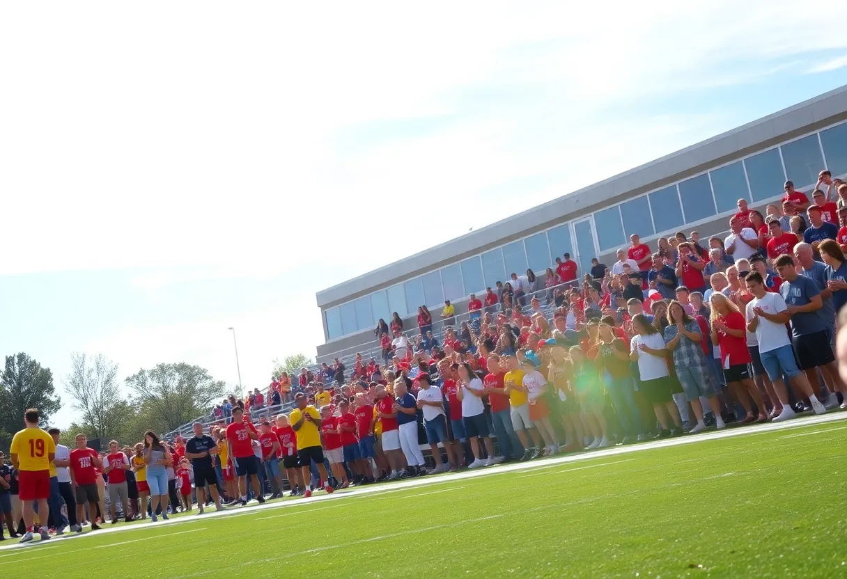 Vibrant athletic event at Newberry College with cheering fans.