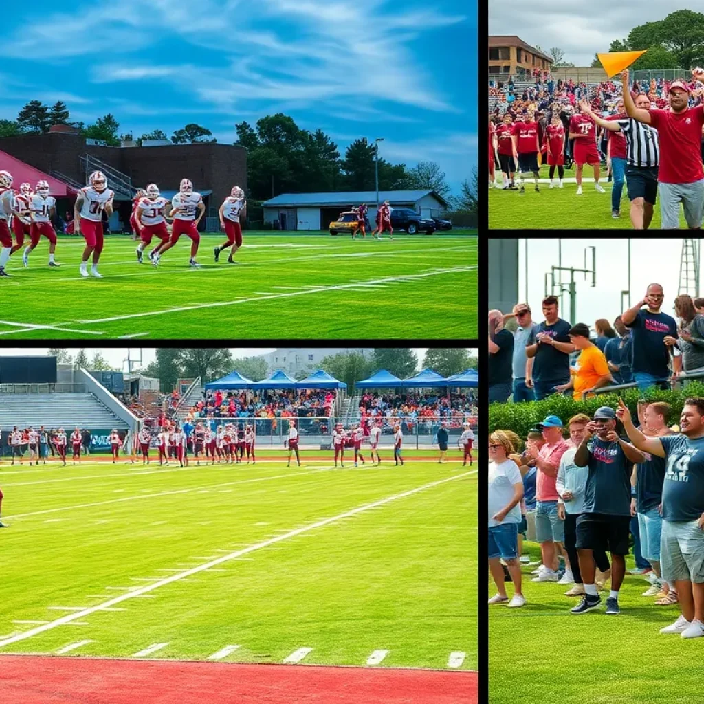 Celebration of Newberry College football National Signing Day with players and community.