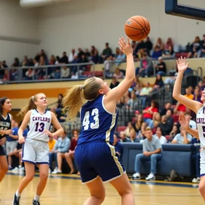 Newberry High School girls basketball players competing in a game.