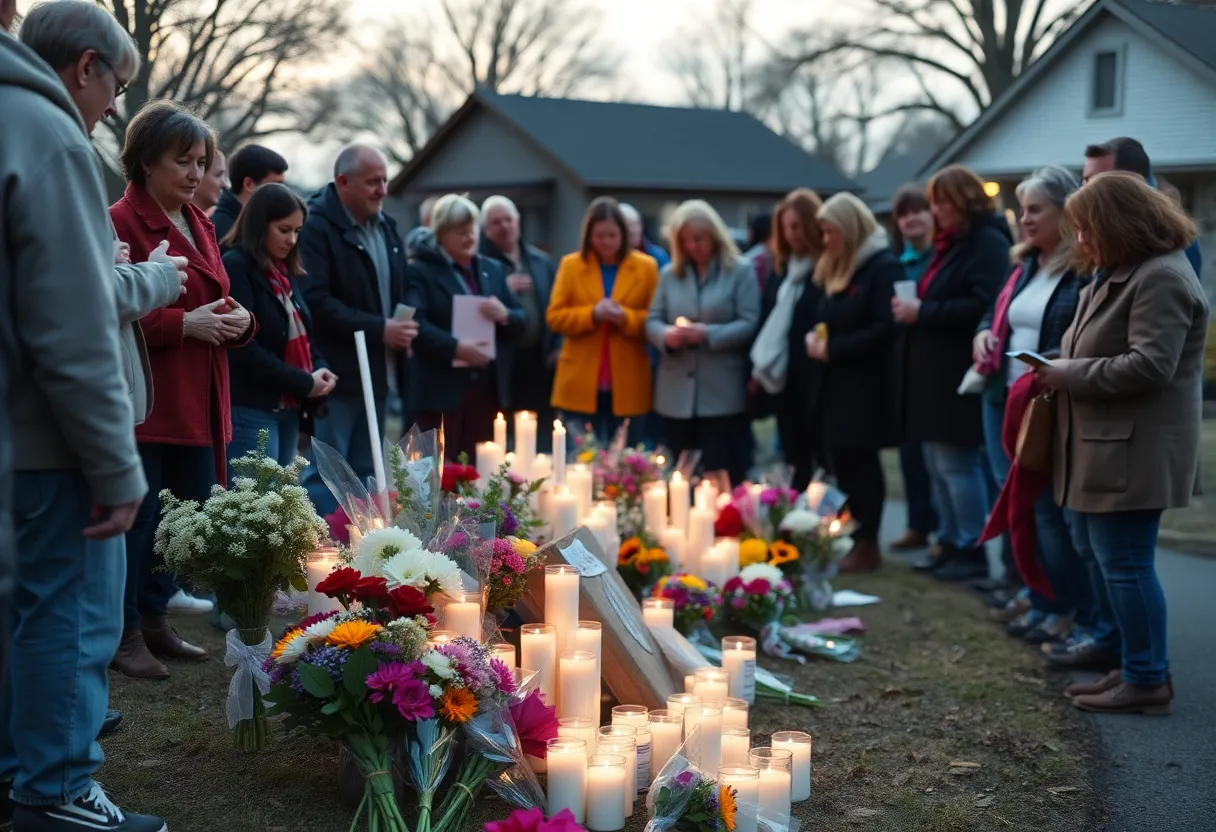 Community memorial for teenagers lost in car crash in Newberry, Florida.