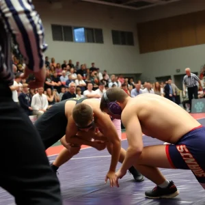 Collegiate wrestlers competing at the Newberry Open