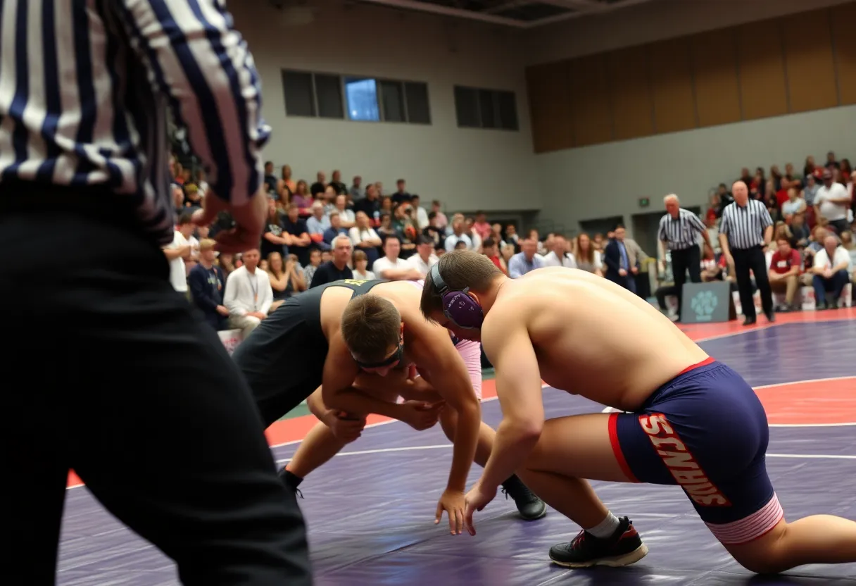 Collegiate wrestlers competing at the Newberry Open